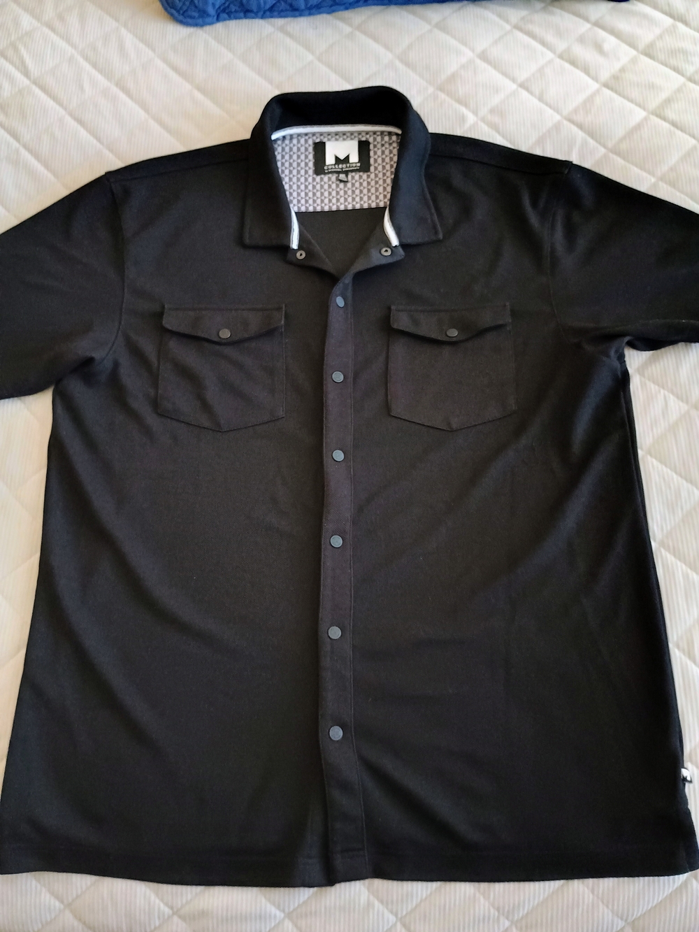 Collection by Michael Strahan Mens XXL Black Snap Button Casual Shirt EUC 24x32
